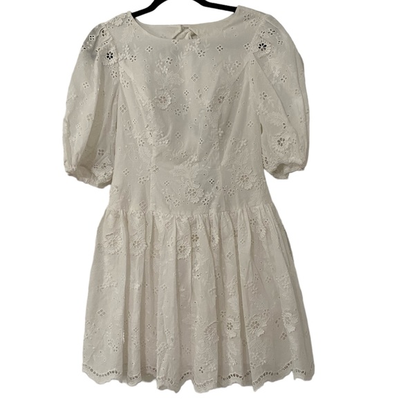 NWT MARCHESA NOTTE Ivory Eyelet Dress 2 - Picture 2 of 16